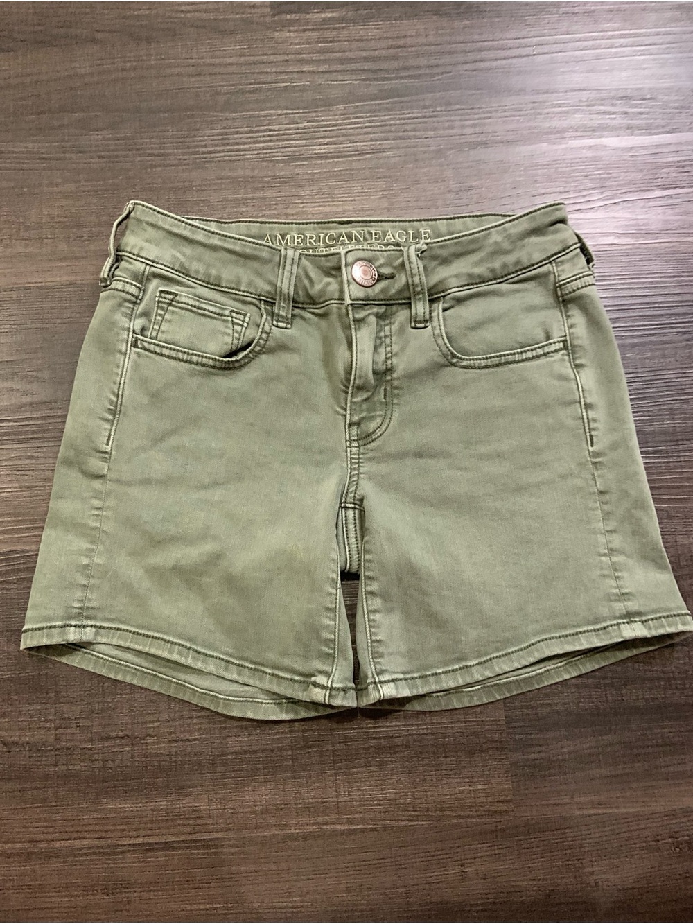 American Eagle Outfitters Olive Green Denim Jean Shorts
